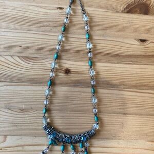 Fashion Jewelry Silver and Turquoise Necklace